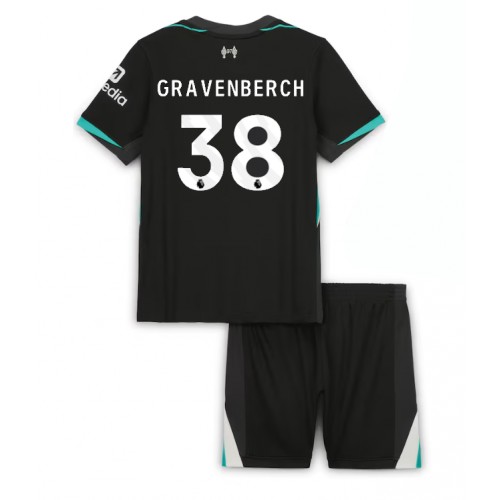 Otroški Nogometni dresi Liverpool Ryan Gravenberch #38 Gostujoči 2024-25 Kratek Rokav (+ Kratke hlače)